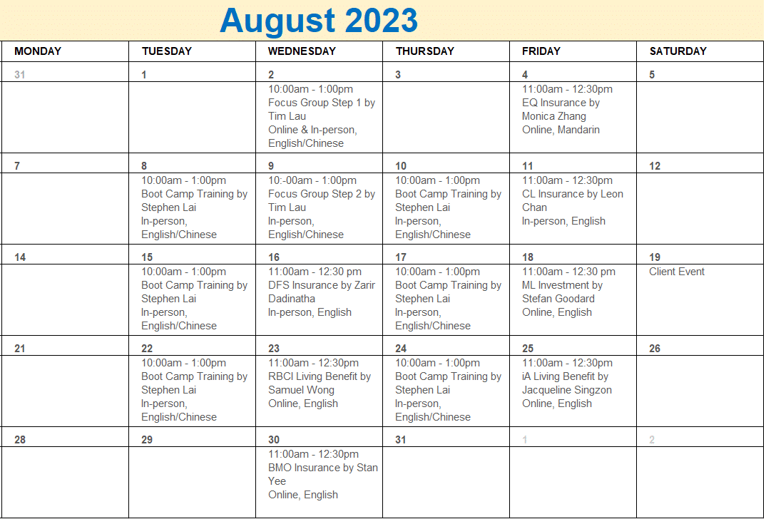A calendar with a number of days and days

Description automatically generated