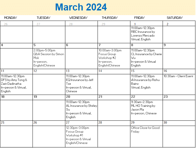 A calendar with a number of days and dates
Description automatically generated